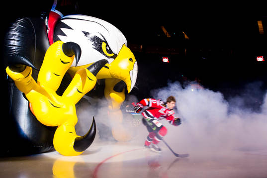 En spelare i Malmö Redhawks gör entré