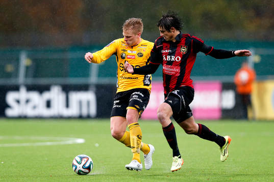 Elfsborgs Per Frick och Brommapojkarnas Gabriel Petrovic