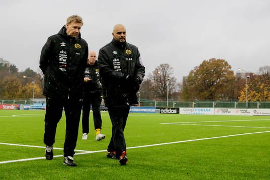 Elfsborgs tränare Jan Mian och assisterande tränare Peter