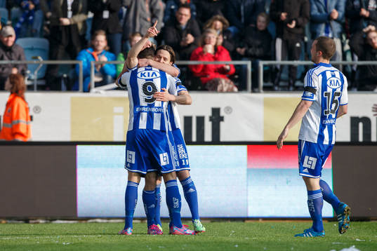IFK Göteborgs Martin Smedberg Dalence och Lasse Vibe jublar