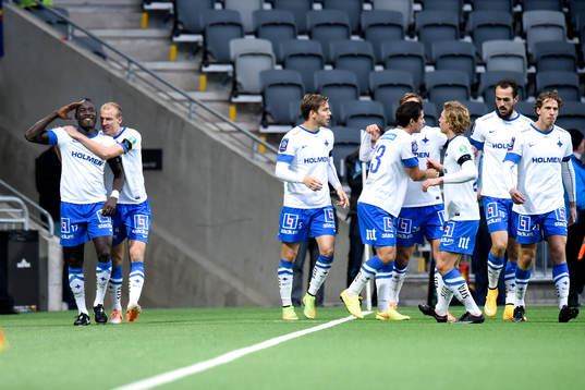 Norrköpings Alhaji Kamara jublar