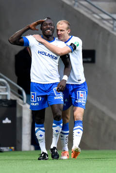 Norrköpings Alhaji Kamara jublar