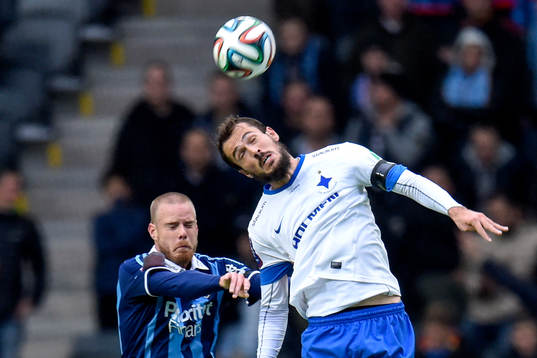 Djurgårdens Fredrik Stenman och Norrköpings Emir Kujovic