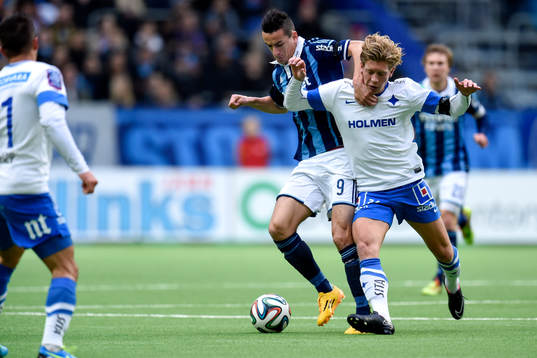 Djurgårdens Haris Radetinac och Norrköpings Alexander
