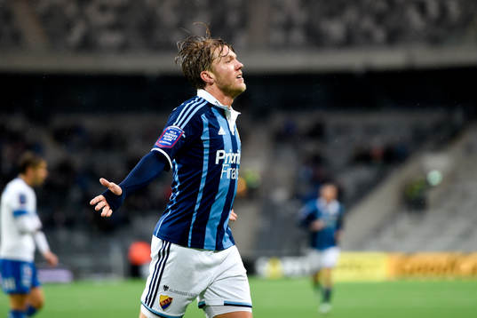 Djurgårdens Martin Broberg jublar