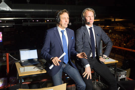 Cmores kommentatorer Åke Unger och Niklas Wikegård