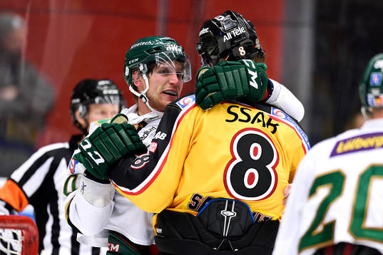 Färjestads Shawn Lalonde och Luleås Per