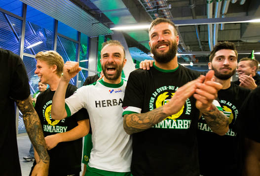 Hammarbys Kennedy Bakircioglu och Andreas Haddad