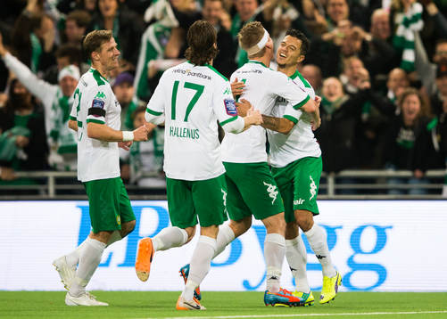 Hammarbys Michael Timisela jublar