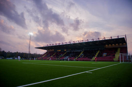 Översiktsbild över Södertälje fotbollsarena
