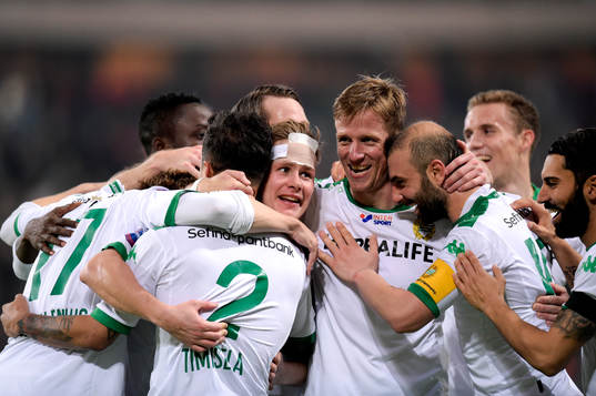 Hammarbys Michael Timisela jublar