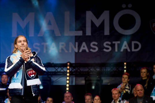 Malmö FFs Markus Halsti firar SM-guld
