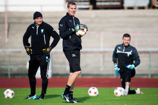 Malmö FFs målvaktstränare Jonnie Fedel, målvakt Robin