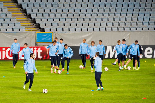 Atletico Madrid tränar på Swedbank Stadion