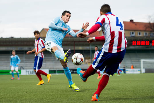 Malmö FFs Granit Stagova och Atlético Madrids Francois