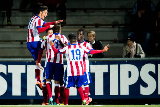 Atlético Madrids spelare jublar