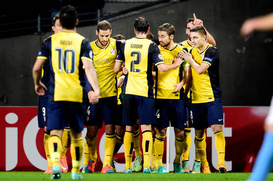 Atletico Madrids spelare jublade