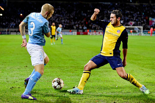 s Anton Tinnerholm och Atletico Madrids Koke