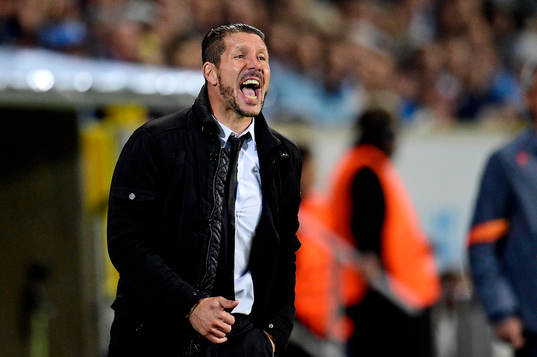 Atletico Madrids tränare Diego Simeone skriker