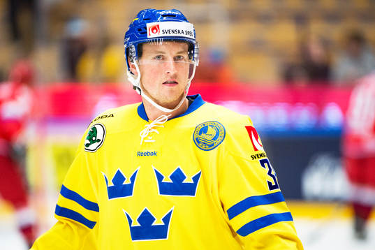Sveriges Marcus Paulsson före ishockeymatchen i Karjala