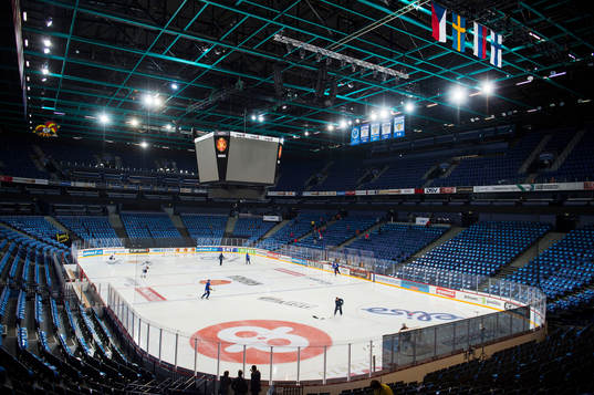 Det finska laget tränar på Hartwall arena