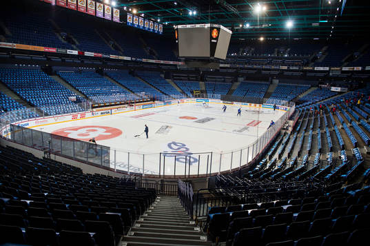 Det finska laget tränar på Hartwall arena