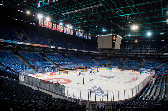 Det finska laget tränar på Hartwall arena