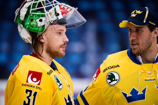 Sveriges målvakt Anders Nilsson och målvakt Henrik