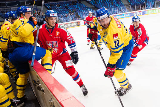 Tjeckiens Ondrej Vitasek och Sveriges Joel Lundqvist