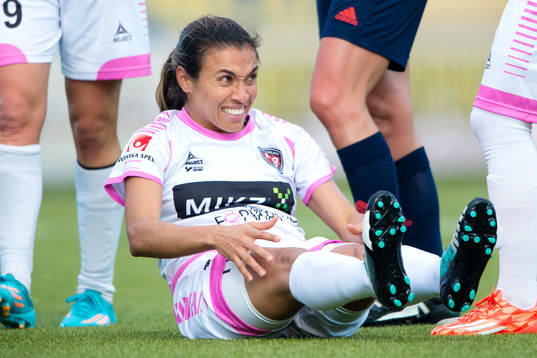 Rosengårds Marta Viera Da Silva grimaserar