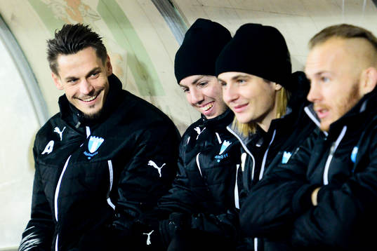Malmö FFs Markus Rosenberg, Erdal Rakip, Pawel Cibicki och