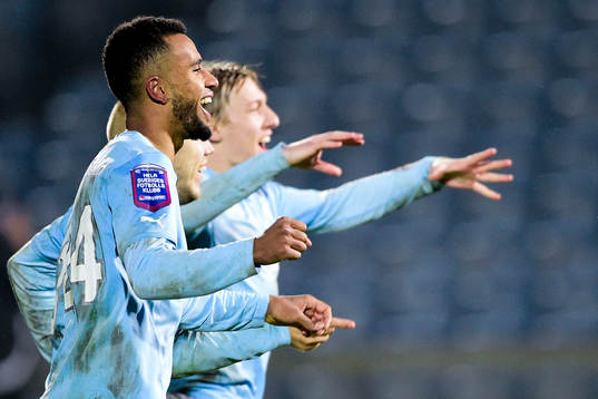 Malmö FFs Isaac Kiese Thelin, Anton Tinnerholm och Emil