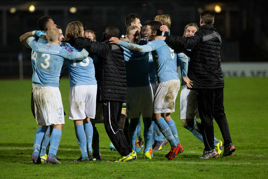 Malmö FFs spelare jublar