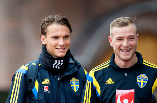 Sveriges Albin Ekdal och John Guidetti