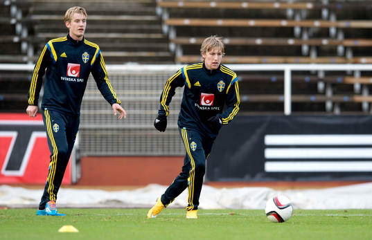 Sveriges Emil Forsberg och Filip Helander