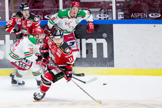 Malmö Redhawks Joey Tenute och Jeremias Augustin och Moras
