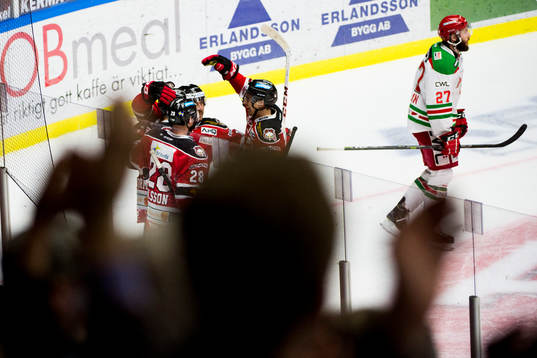 Malmö Redhawks spelare jublar