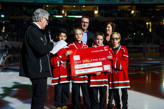 Svenska Spel delade ut ett kreditkort innan Ishockeymatchen