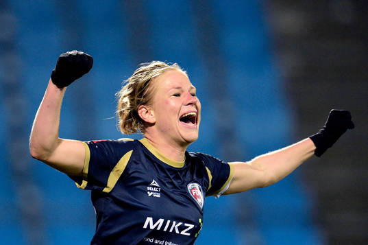 Rosengårds Katrin Schmidt jublar
