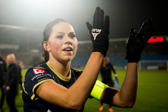 Rosengårds Sara Björk Gunnarsdottir jublar