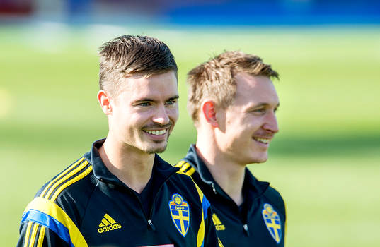 Sveriges Mikael Lustig och Kim Källström