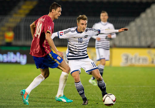 Fotboll, EM-Kval, Serbien - Danmark