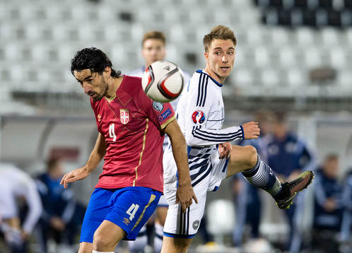 Fotboll, EM-Kval, Serbien - Danmark