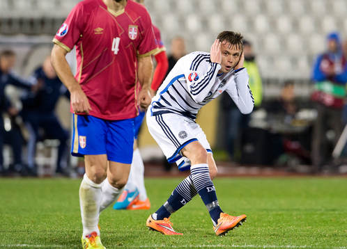 Fotboll, EM-Kval, Serbien - Danmark
