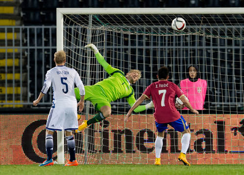 Fotboll, EM-Kval, Serbien - Danmark