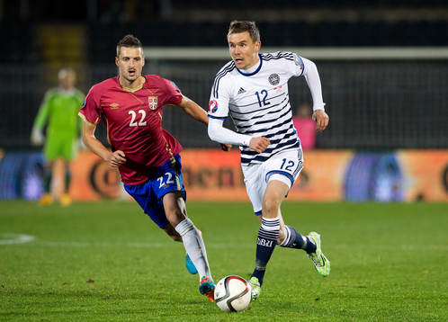 Fotboll, EM-Kval, Serbien - Danmark