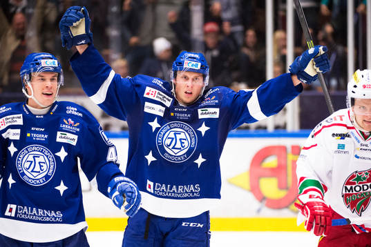 Leksands Tomi Sallinen och David Åslin jublar