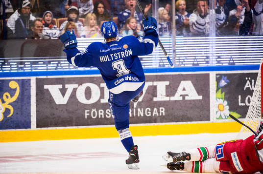 Leksands Linus Hultström jublar