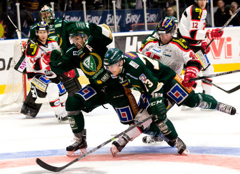 Färjestads Rickard Wallin och Anton Grundel