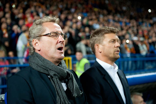 Sveriges förbundskapten Erik Hamrén och players manager